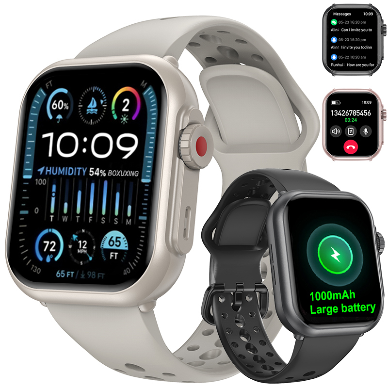 Smartwatch Square Watches For Men - Watch Ultra K62 Men Women 1000mAh