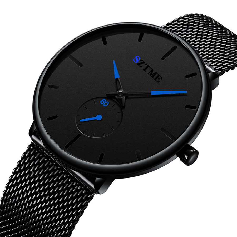 Mesh Stainless Strap - Fashionable British ultra-thin men's watch with