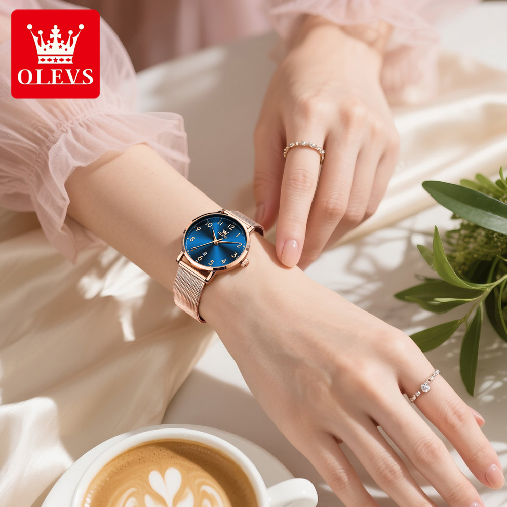 OLEVS 5653 Woman Watches Elega - Mesh Stainless Strap 评论和价格