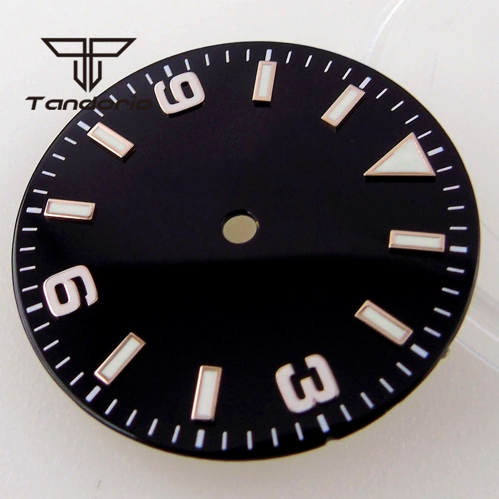 29mm Black/Blue Watch Dial Fit - Luminous Dial Face 评论和价格