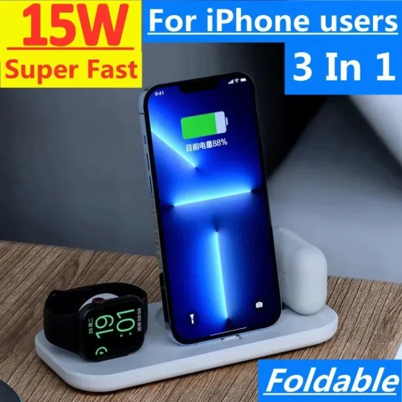 3 In 1 Wireless Charger Stand  - Watch Watch Xs 评论和价格