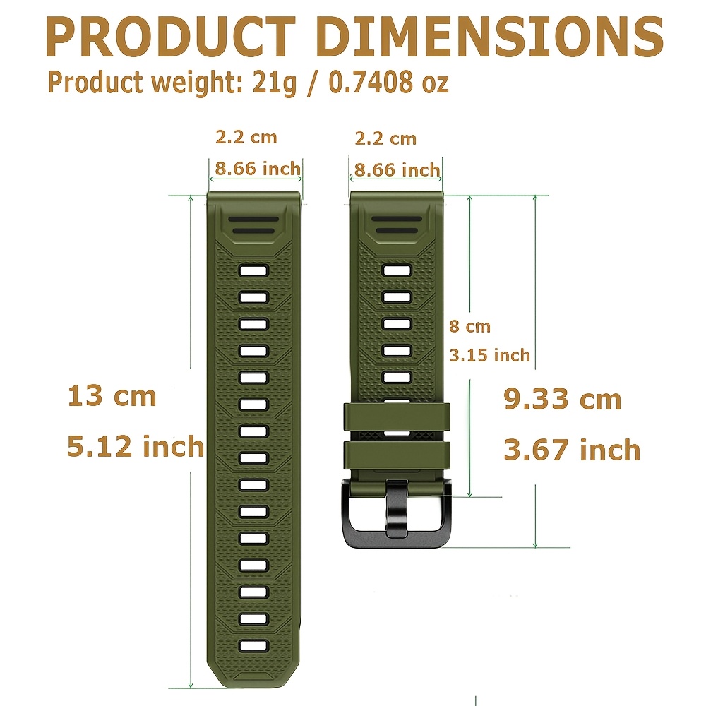 22mm Soft Silicone Watch Strap - Smartwatch Running Watches For Men 评论和价格