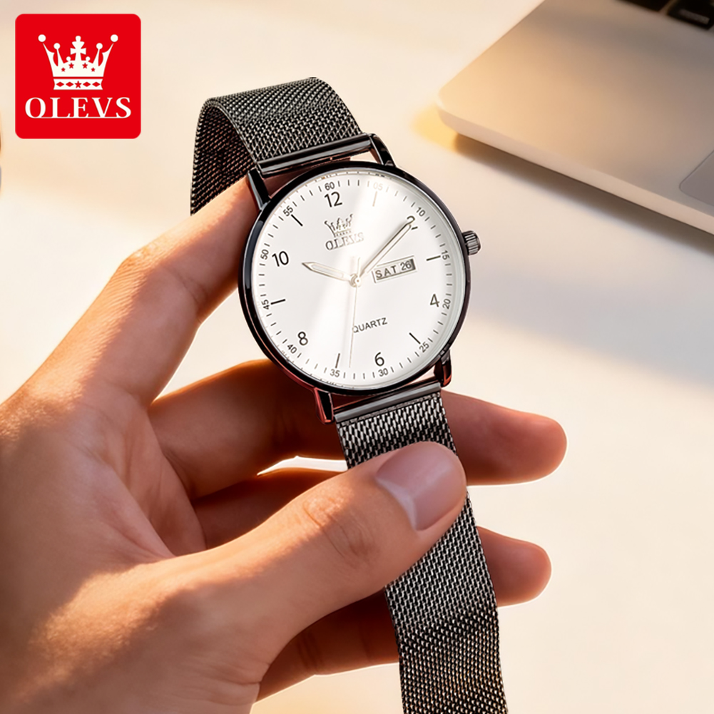 OLEVS Original Quartz Watches  - Mesh Stainless Strap 评论和价格