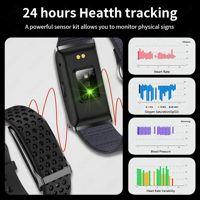 LIGE Smart Watch Heart Rate Bl - Smartwatch Square Watches For Men 评论和价格