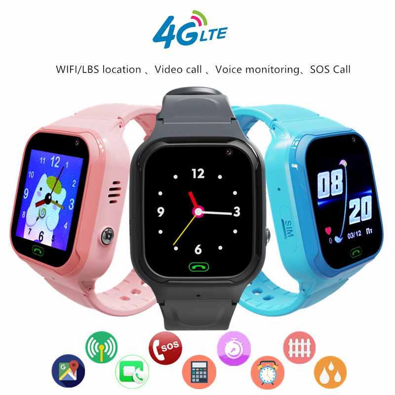 4G Kids Smart Phone Watch Vide - Smartwatch Digital Watches For Kid Boy With Alarm 评论和价格