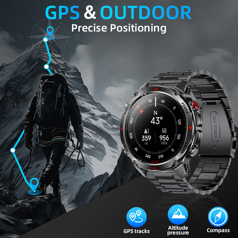 LIGE New Professional GPS Spor - Smartwatch Running Watches For Men 评论和价格