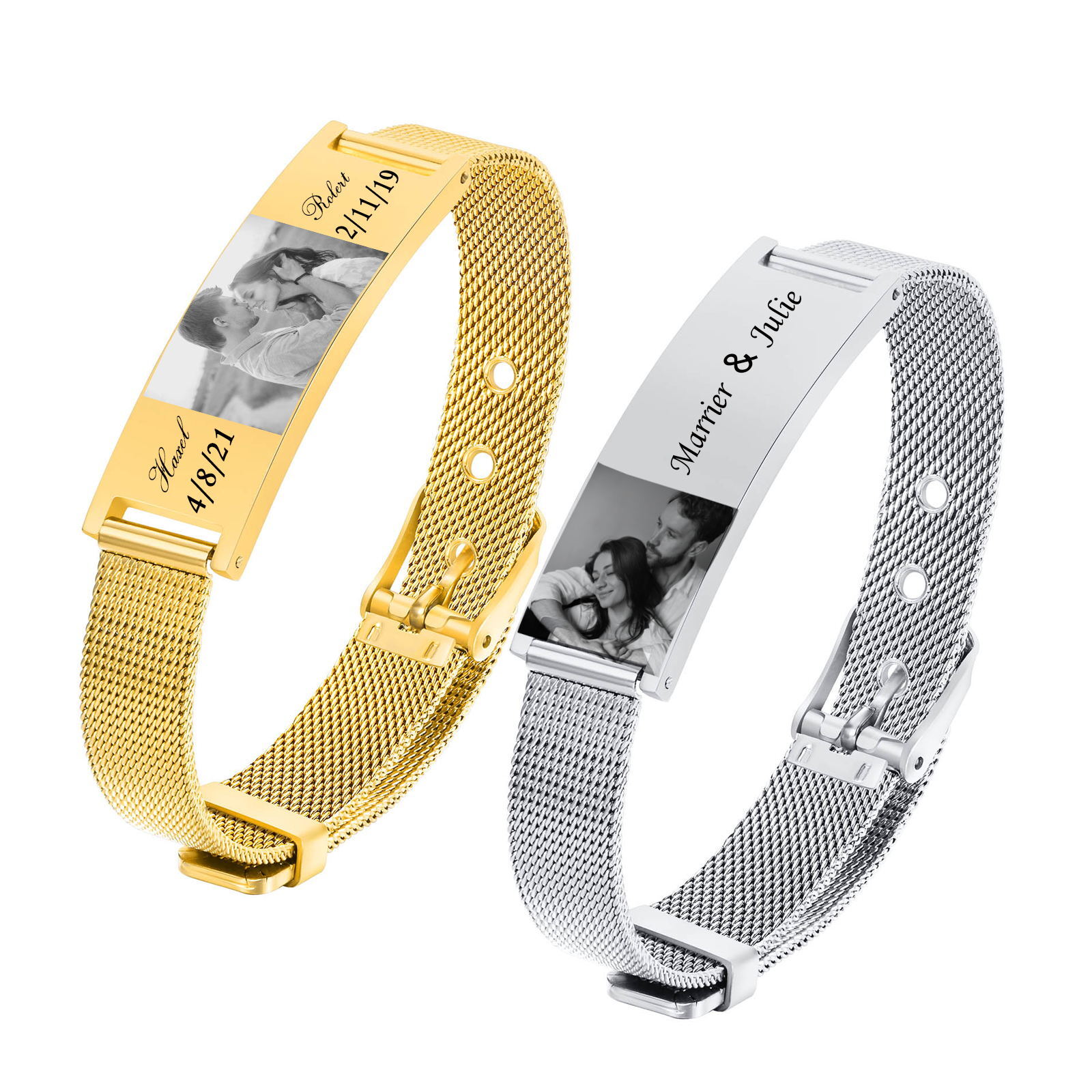 Personalized Photo Bracelet, S - Mesh Stainless Strap 评论和价格