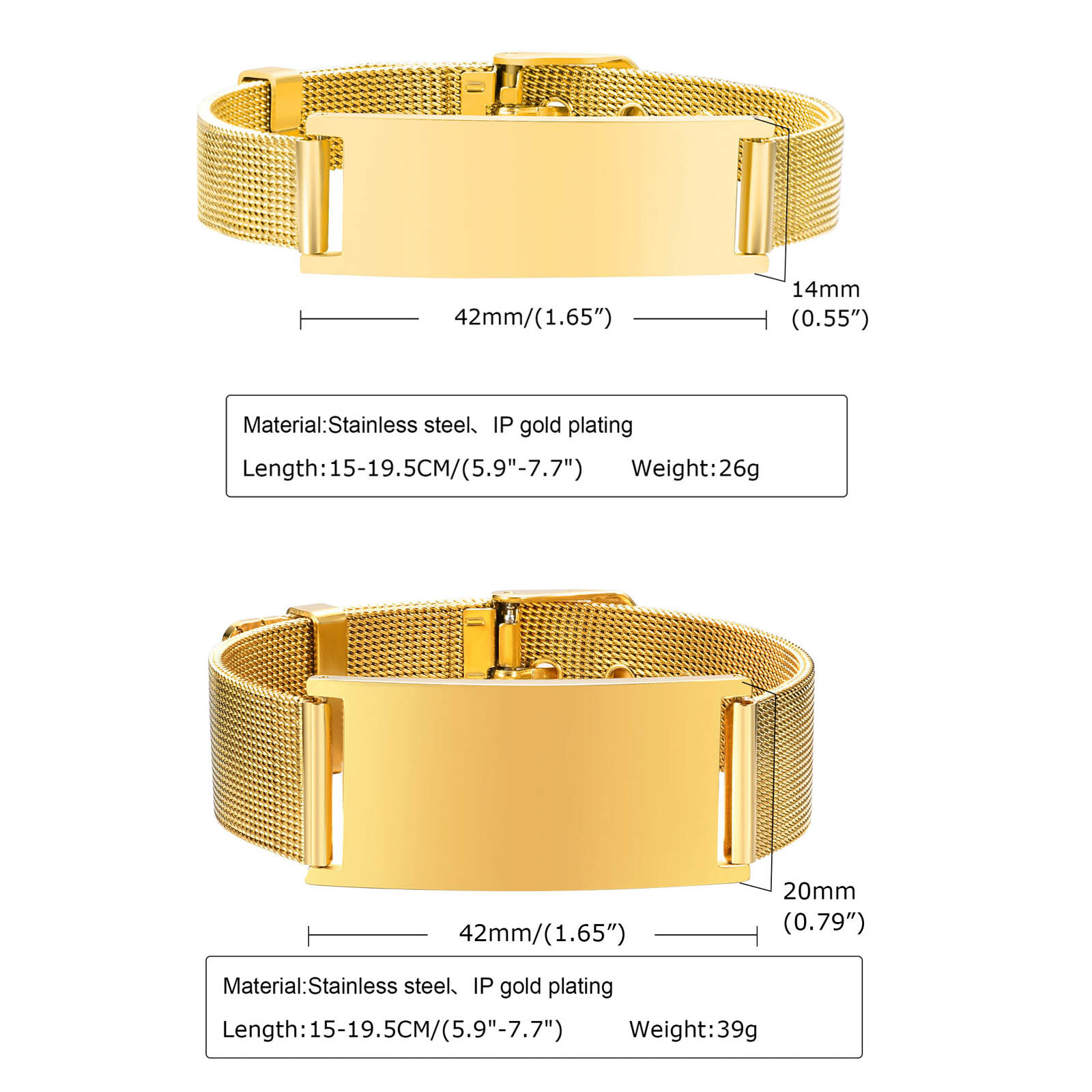 Personalized Photo Bracelet, S - Mesh Stainless Strap 评论和价格