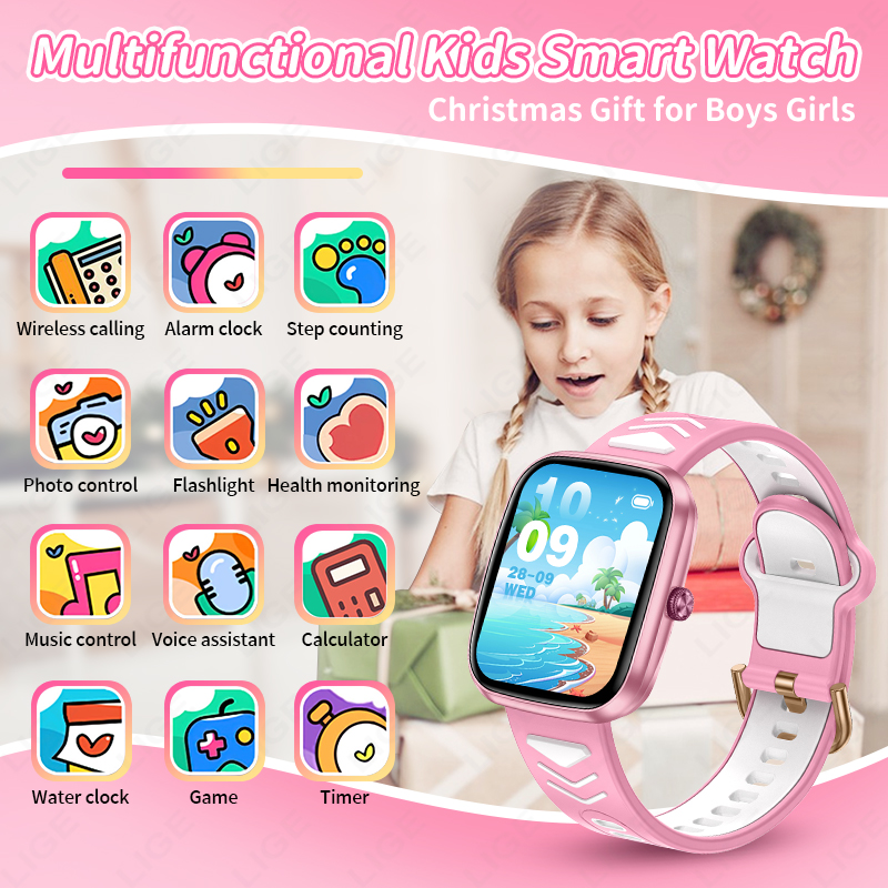 LIGE New 1.75 Inch Bluetooth C - Smartwatch Digital Watches For Kid Boy With Alarm 评论和价格
