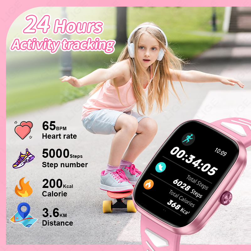 LIGE New 1.75 Inch Bluetooth C - Smartwatch Digital Watches For Kid Boy With Alarm 评论和价格