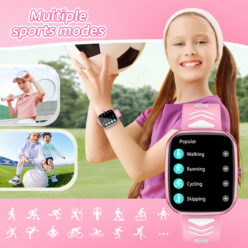 LIGE New 1.75 Inch Bluetooth C - Smartwatch Digital Watches For Kid Boy With Alarm 评论和价格