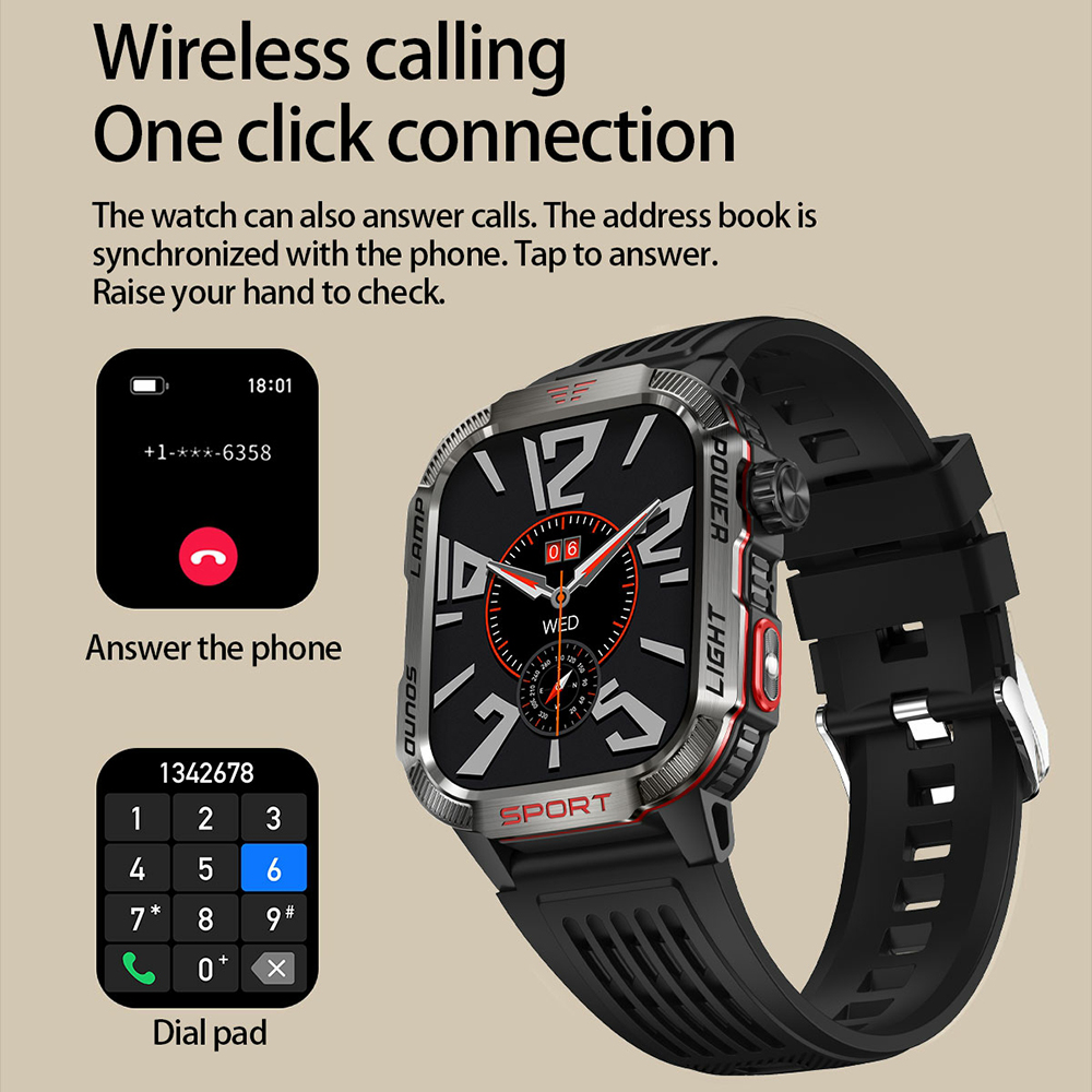 Outdoor Sport Wrist Watches HT - Smartwatch Square Watches For Men 评论和价格