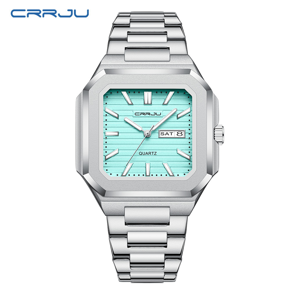 CRRJU Men's Casual Stainless S - Smartwatch Square Watches For Men 评论和价格