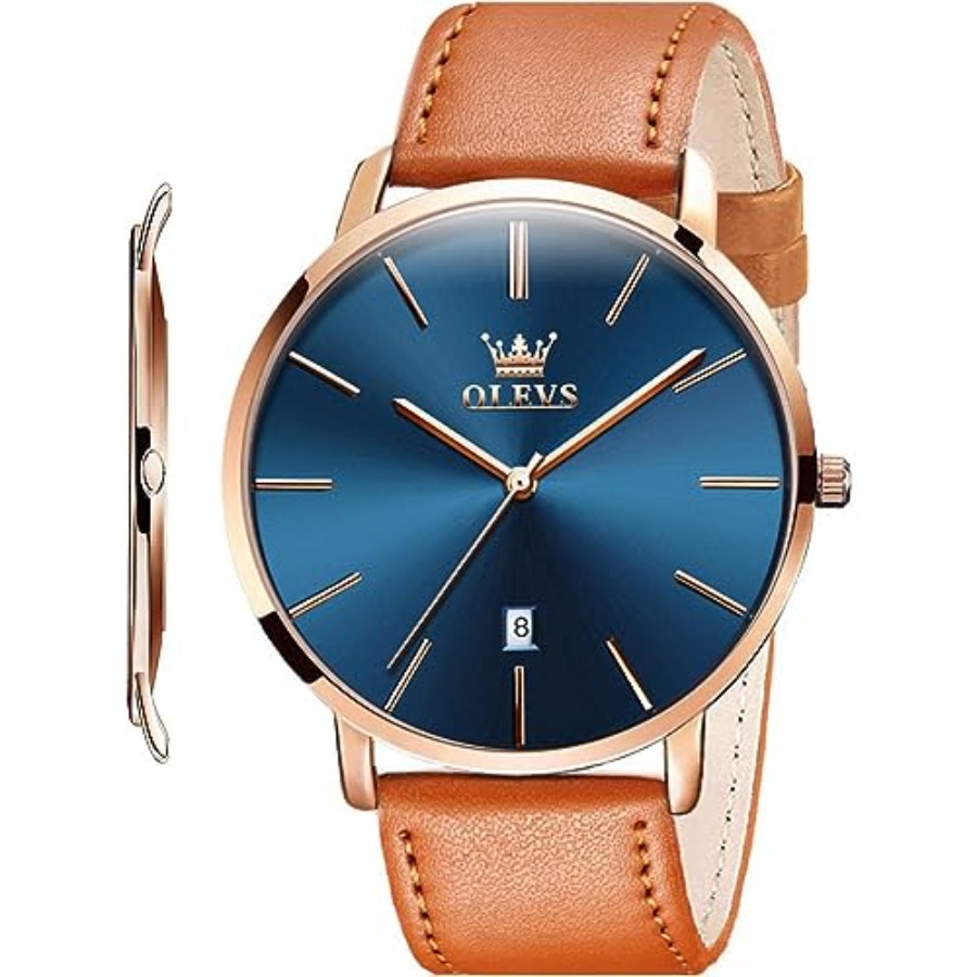 OLEVS Men Leather Watches Blac - Smartwatch Digital Watches For Men 评论和价格