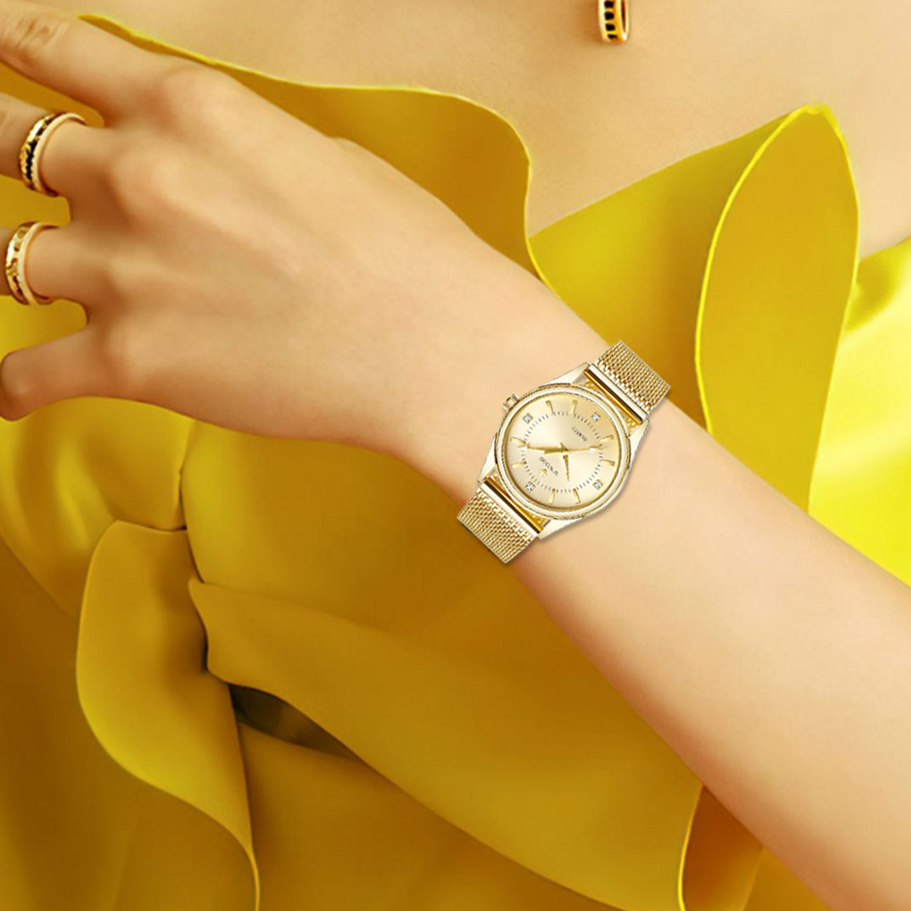 WWOOR Luxury Brand Dress Gold  - Mesh Stainless Strap 评论和价格